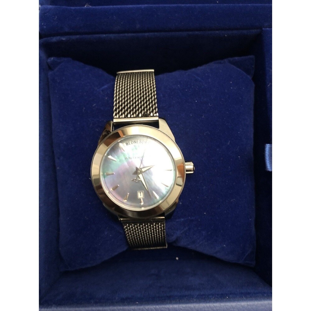 Android Men's 48mm Dark Silver Tone Black MOP Dial Watch Automatic SII VJ55